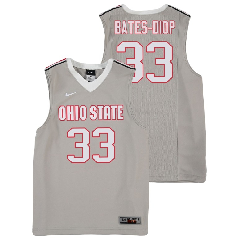 Ohio State Buckeyes Youth NCAA Keita Bates-Diop #33 Gray Replica College Basketball Jersey JSL2849HW